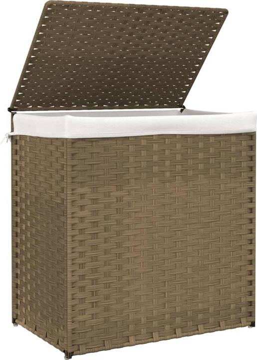 Produktbild vidaXL Wäschekorb mit 2 Fächern 53x35x57 cm Poly