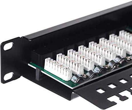 Actual product image Netrack 104-01 patch panel 19 24-jungtys cat. 5e UTP, with shelf (U/UTP, CAT5e)