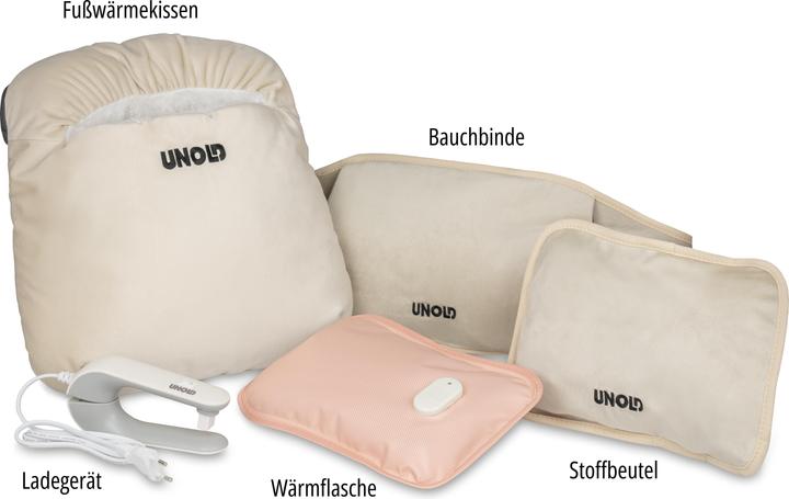 Produktbild Unold 86020 Wärmi Premium Set beige elektr. Heizkissen + Fusswärmekissen (Bettflasche mit Bezug)
