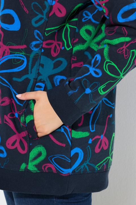 Produktbild Ulla Popken Sweatshirt, Scribble-Muster, Stehkragen, Langarm (46, 48)