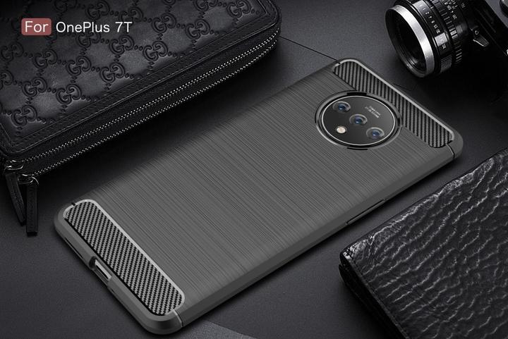 Actual product image Screenguard OnePlus 7T Cover Carbon Brushed Soft TPU (OnePlus 7T)