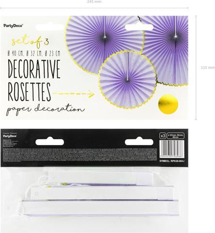 Actual product image Partydeco Fan decorations in purple and gold (3 pcs.)