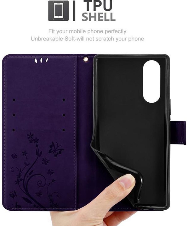 Produktbild Cadorabo Flower Book Cover (Sony Xperia 5)