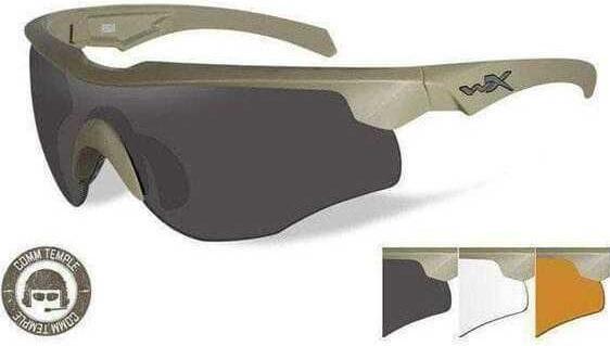 Actual product image Wiley X Safety spectacles ROGUE COMM Tan - Smoke Grey + Clear + Light Rust