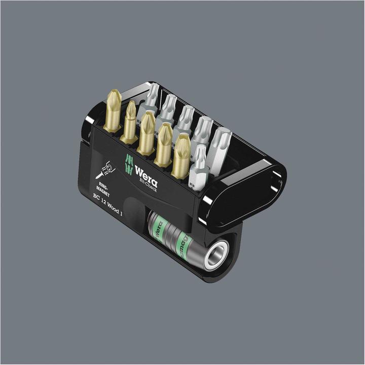Image du produit Wera Bit-Check 12 Wood 1 (Croix Phillips PH M2, Croix Pozidriv PZ M1, Croix Pozidriv PZ M2, Croix Pozidriv PZ M3)
