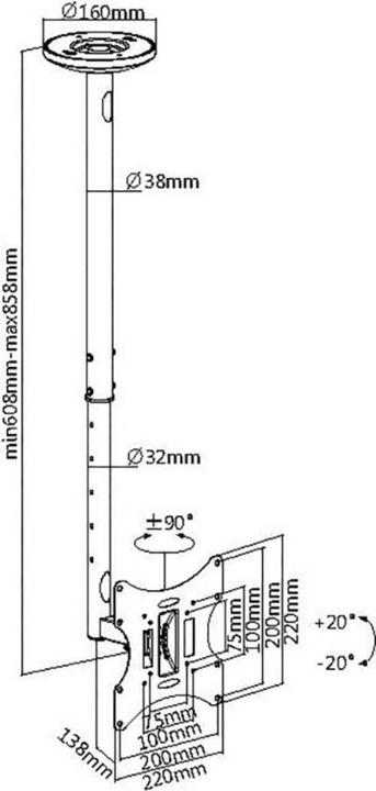 Produktbild myWall HL 4-2L (Decke, 42", 30 kg)