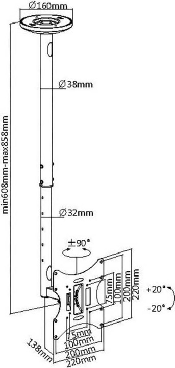 Produktbild myWall HL 4-2L (Decke, 42", 30 kg)