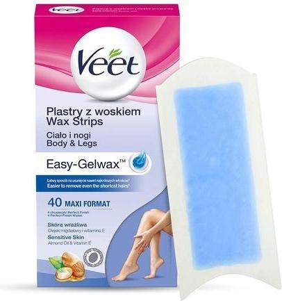 Immagine prodotto Veet Easy-Cerotti di cera gelificata per la depilazione del corpo 40 pezzi (40 ml, 40 x, 130 g)
