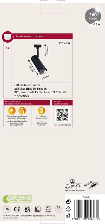 Produktbild Paulmann URail Spot Tarie Zigbee (360 lm)