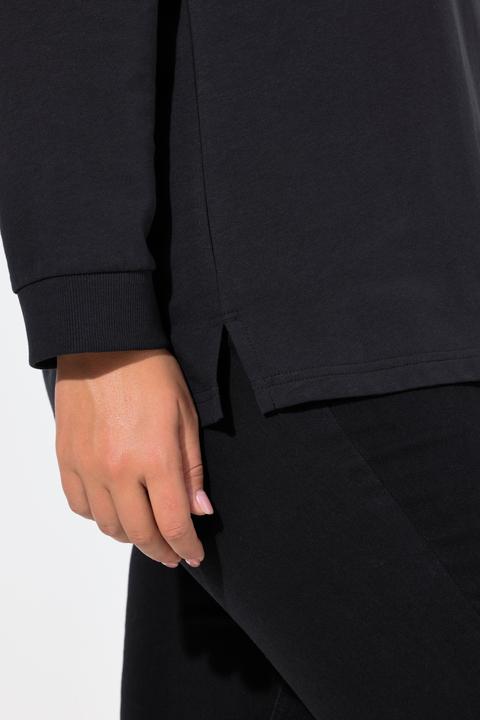 Image du produit Ulla Popken Sweat-shirt col montant et manches longues. Imprimé « salut ». (42, 44)