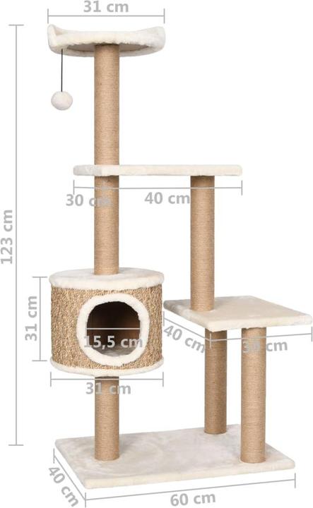 Produktbild vidaXL Kratzbaum (123 cm, Beige)