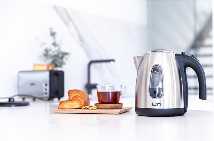 Produktbild EDM Wasserkocher 07656 Kettle Schwarz Edelstahl 2200 W 1,7 L (1.70 l)