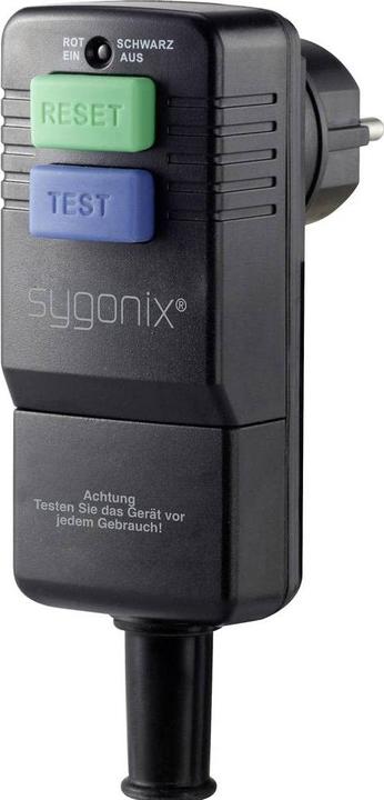 Immagine prodotto Sygonix SY-3779070 Spina di sicurezza angolare in plastica con PRCD 230 V nero IP54