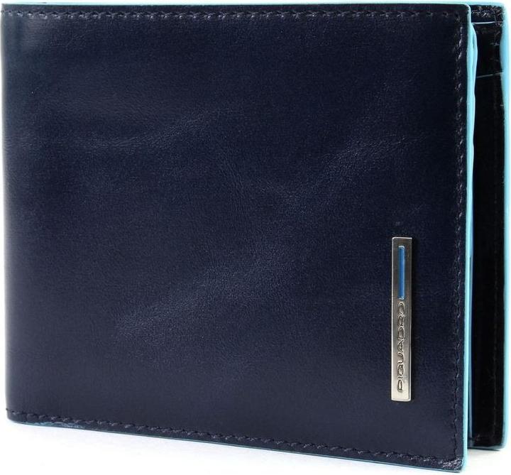 Actual product image Piquadro Blue Square - Men's wallet with flap ID window and coin pocket