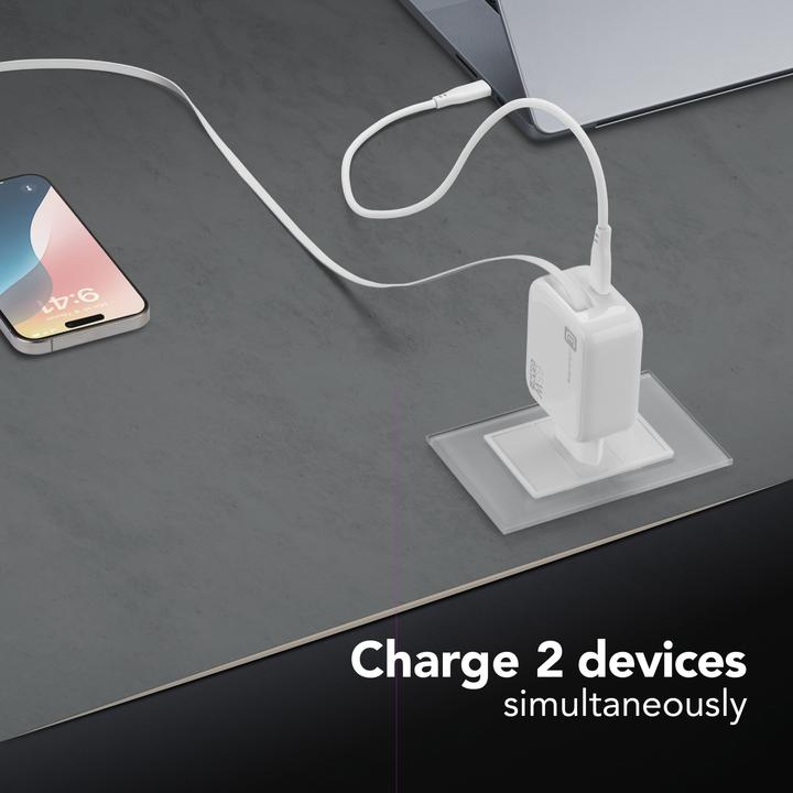 Actual product image Cellularline Retractable Power 65W (65 W, 2 ports)