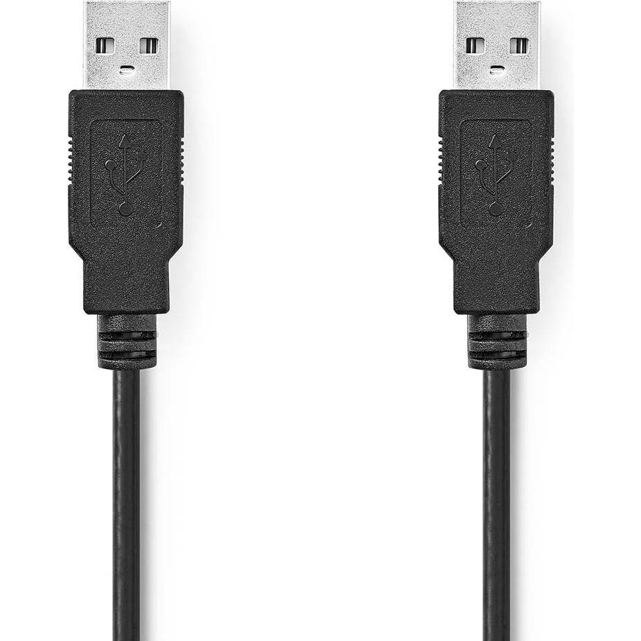 Nedis USB-Kabel USB 2.0 USB-A Stecker USB-A Stecker 480 Mbps Vernickelt 5.00 m Rund (5 m, USB 2.0), USB Kabel
