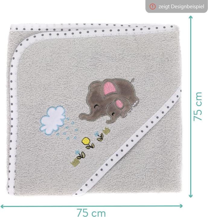 Produktbild Fillikid Kapuzenbadetuch Nilpferd 75 x 75 cm