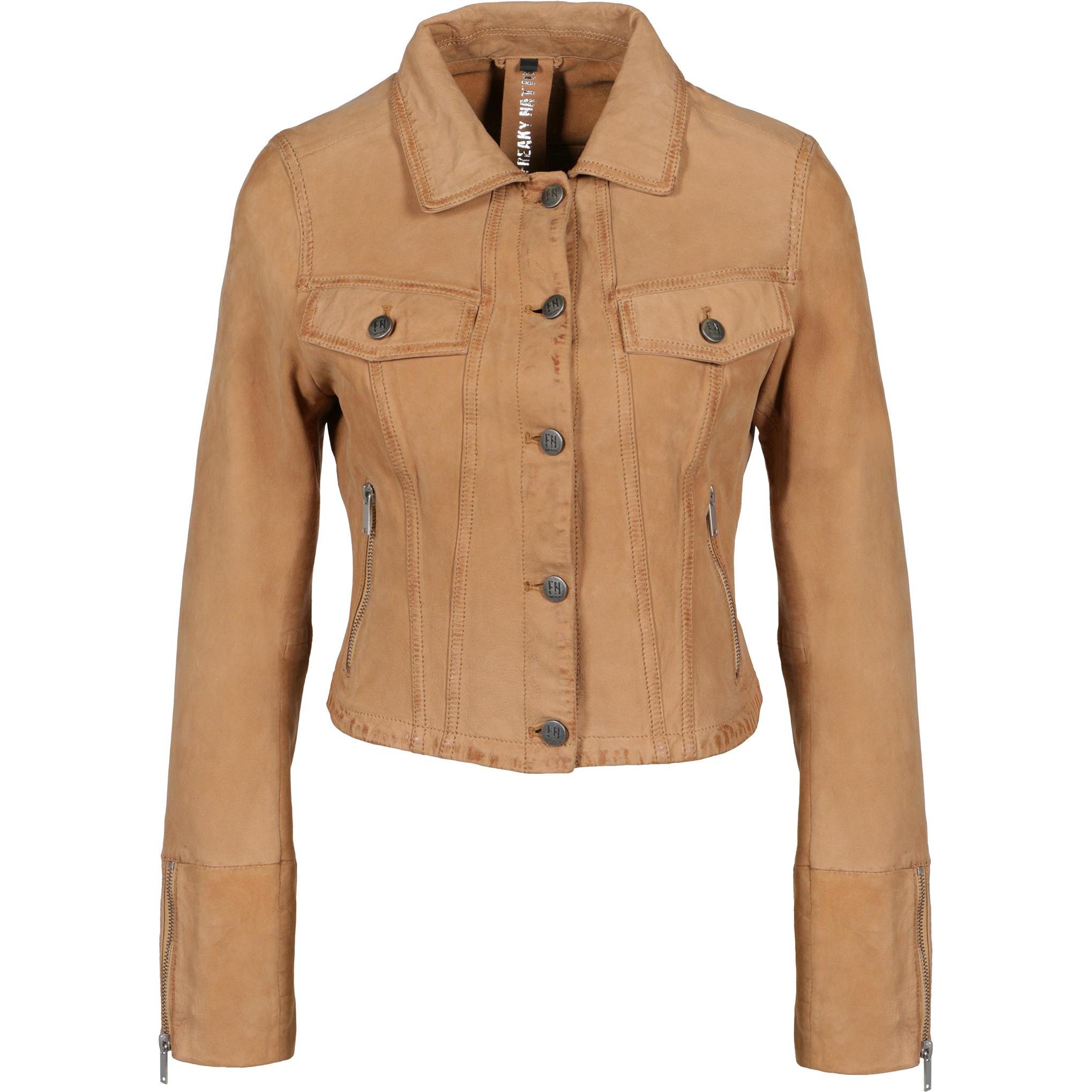 Thumbnail - Freaky Nation, Damen, Jacke, lederjacke nela (XS), Beige, XS