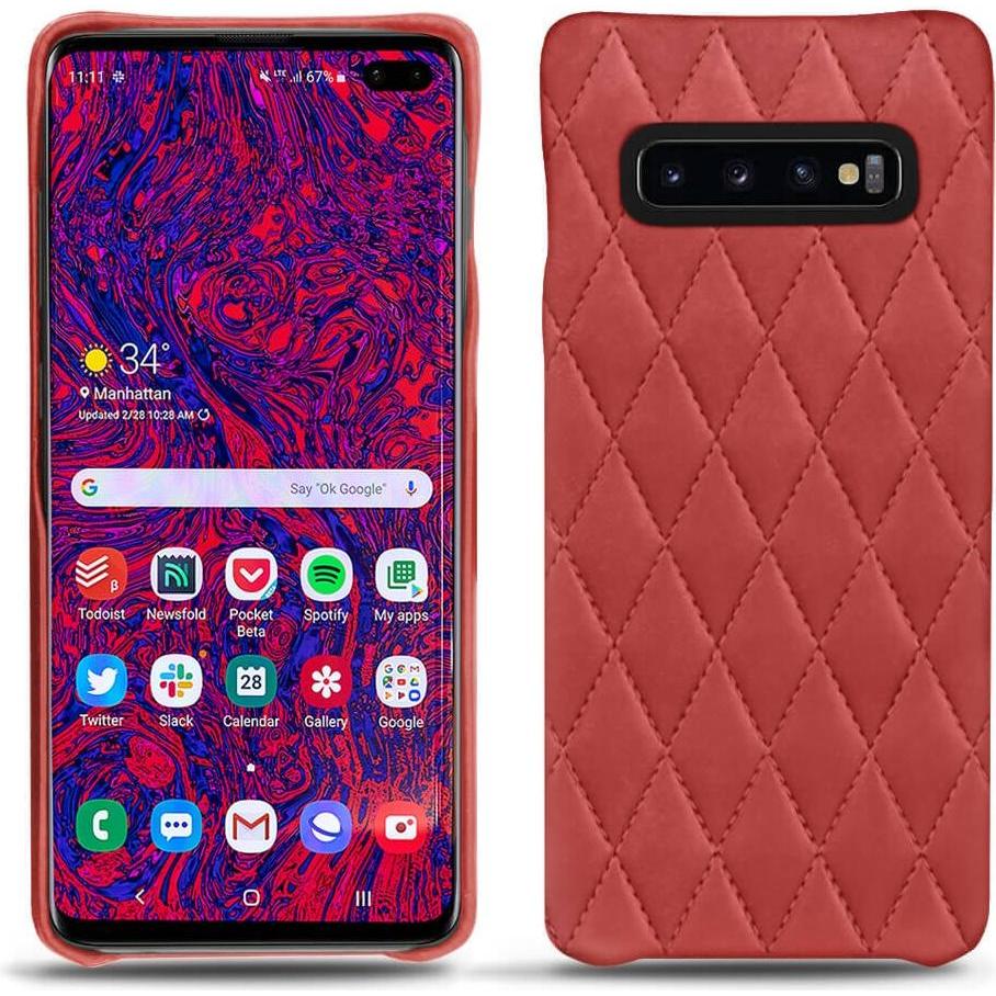 Noreve Lederschutzhülle (Samsung Galaxy S10+), Smartphone Hülle, Rot