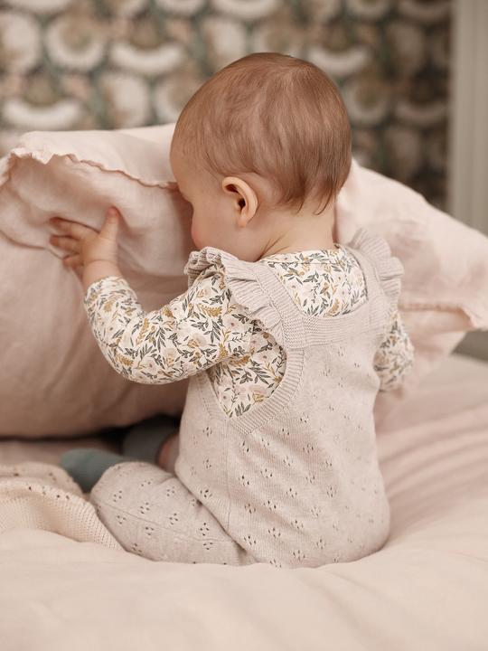 Actual product image Vertbaudet Baby knitted dungarees with flounce straps (74)