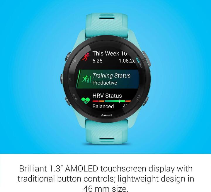 Productafbeelding Garmin 010-02810-12 Forerunner 265 Muziek, Aqua (46 mm)