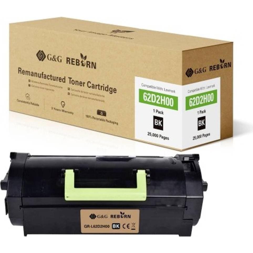G&G, Toner, Toner ersetzt Lexmark 622H Kompatibel Schwarz 25000 Seiten Reborn remanufac