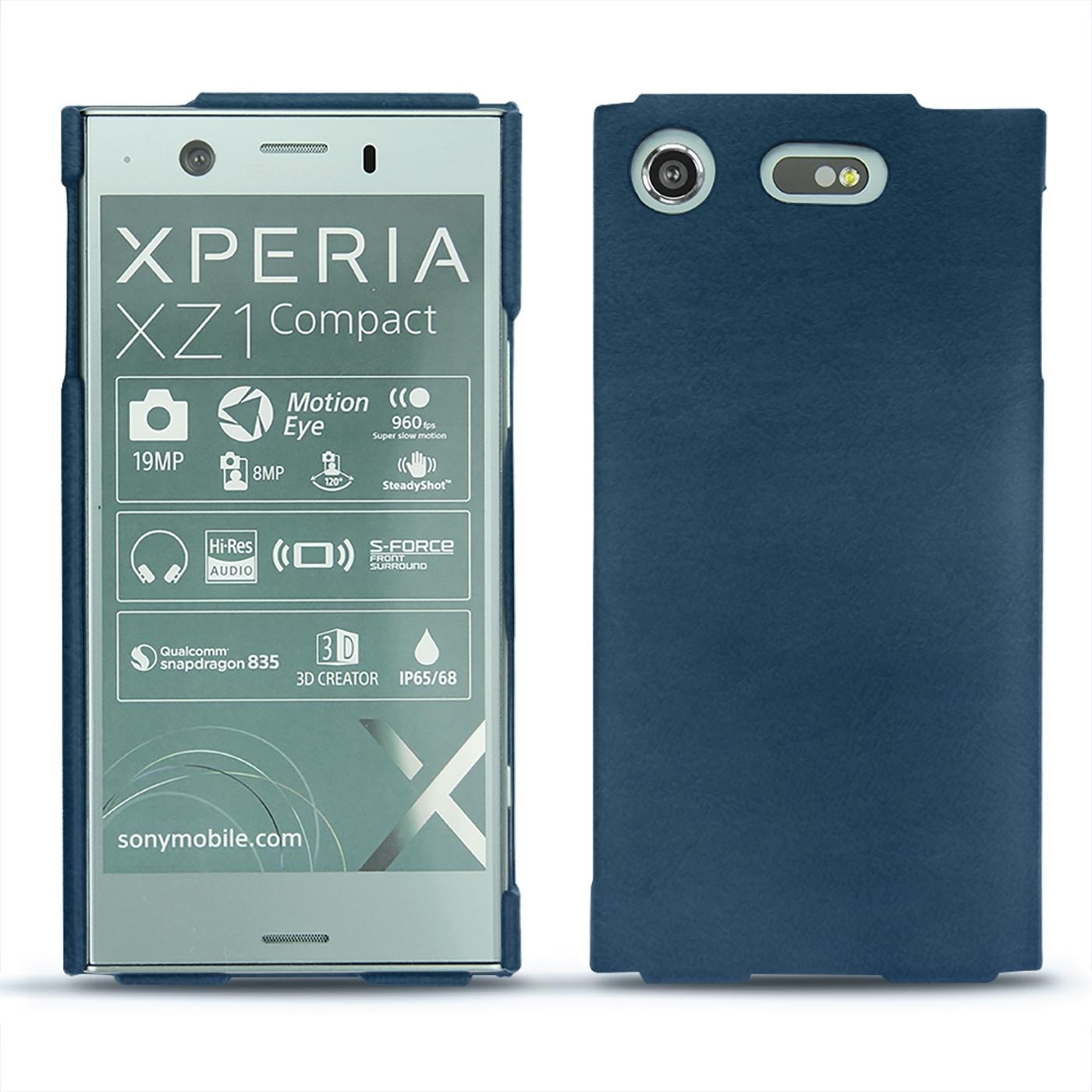 Noreve Lederschutzhülle (Sony Xperia XZ1 Compact), Smartphone Hülle, Blau