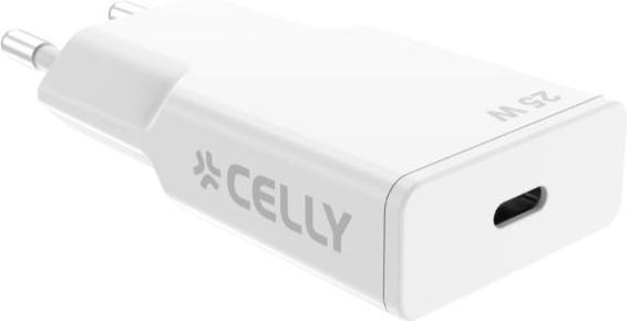 Celly - SLIMTC1C25WWH - 25W GaN Slim Wall Charger (25 W, 1 portion)