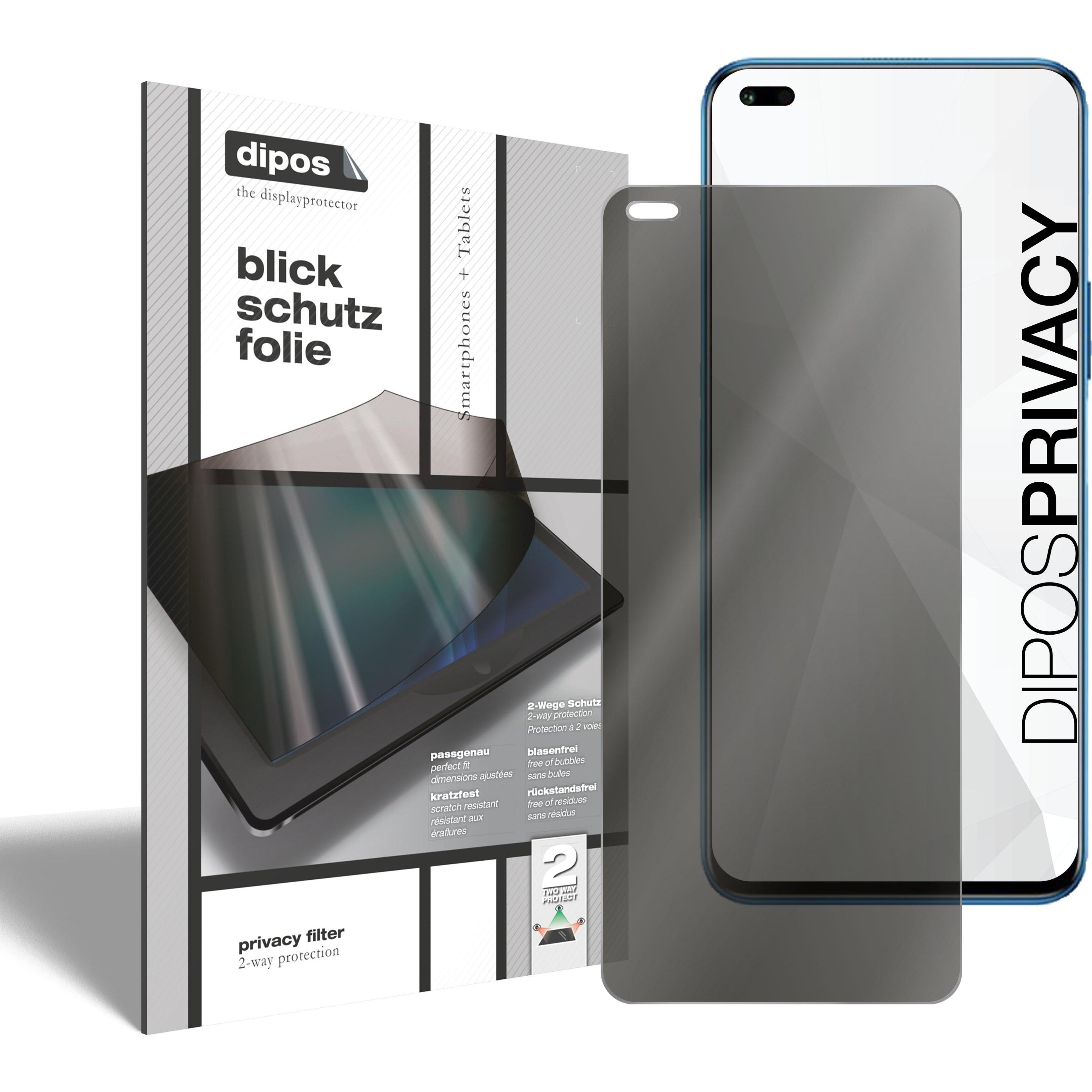 Dipos Blickschutzfolie 2-Way Anti-Shock (2 Stück, Honor Play5 Youth), Smartphone Schutzfolie, Transparent