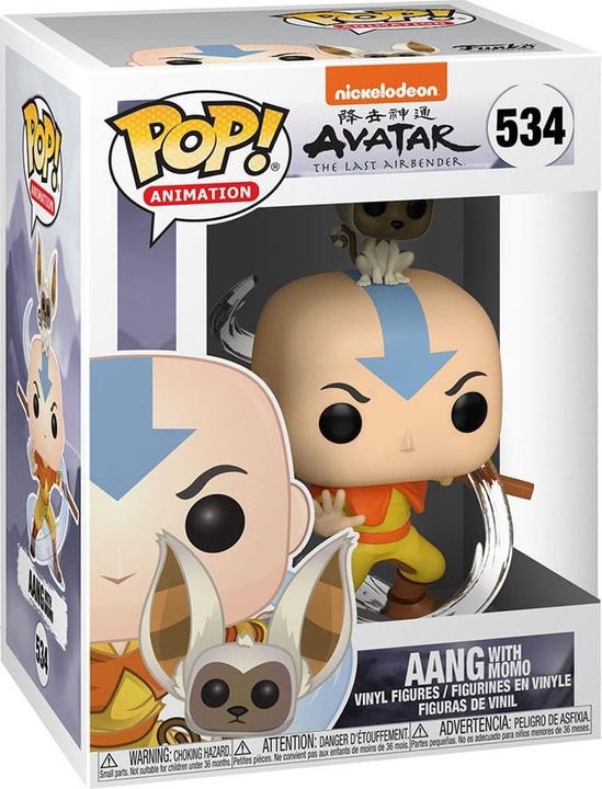 Actual product image Funko Pop! Avatar TLA : Aang w/ Momo (534)
