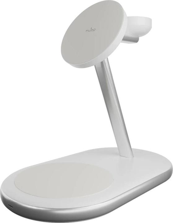 Actual product image Puro Mag Station Qi2 3-in-1 Kabelloses Ladegerät Kompatibel mit MagSafe - Weiss (30 W)