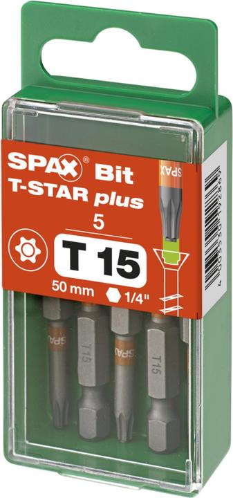 Produktbild Spax BIT T-STAR PLUS T15 50mm S (Innensechsrund TX)