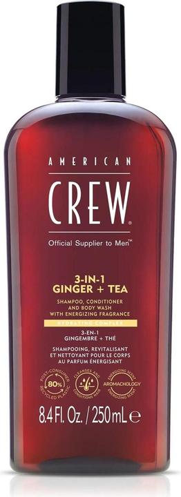 Actual product image American Crew 3-in-1 Ginger & Tea Shampoo, Conditioner & Body Wash (Liquid shampoo, 250 ml)