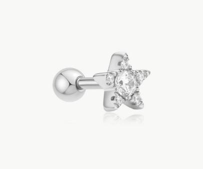 Immagine prodotto Ania Haie Silver Five point Star Barbell Einzel Ohrstecker (Argento 925, Argento 925)