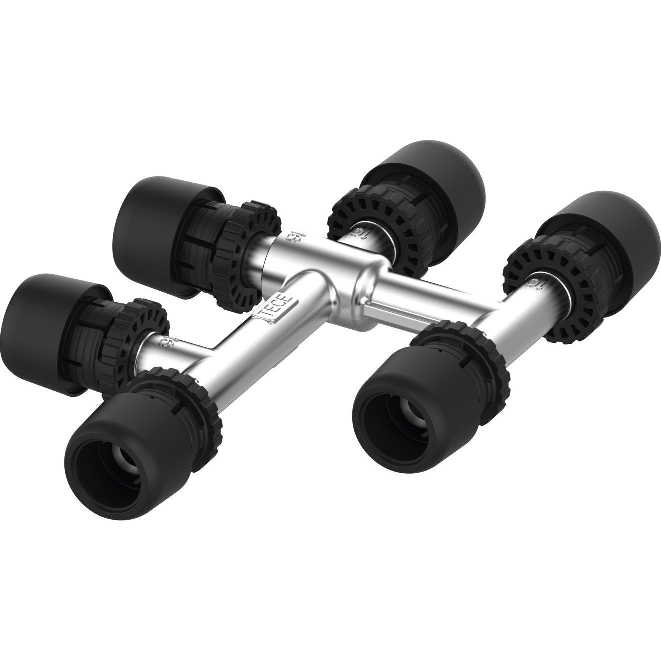 TECE, Rohrverbindungstechnik, TECElogo-Ax Kreuzungsfitting Dimension 20 x 16 x 20, Standard Messing