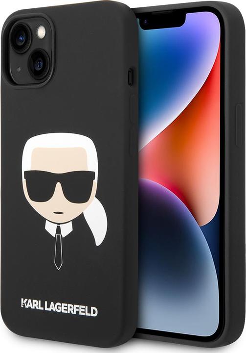 Immagine prodotto Karl Lagerfeld KLHCP14MSLKHBK Custodia rigida per iPhone 14 Plus 6,7" nero / nero Silicone Karl's Head (Apple iPhone 14 Plus)
