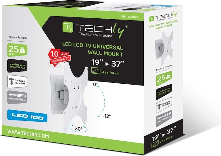 Actual product image Techly Tiltable Wall Support (Wall, 37", 25 kg)