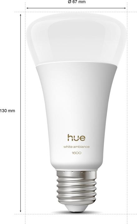 Produktbild Philips Hue A60 - E27 pre - 1600 - 1-pak (E27, 11.80 W, 1600 lm, 1 x, D)