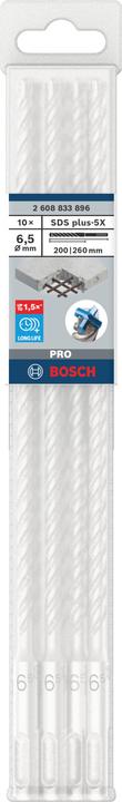 Immagine prodotto Bosch Professional Zubehör Punta per martello PRO SDS plus-5X, 6,5 x 200 x 260 mm (6,5 millimetri)