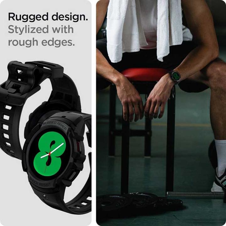 Produktbild Spigen Smartwatch Samsung Galaxy Watch 4/5 Sportarmband, Schwarz, 44 mm