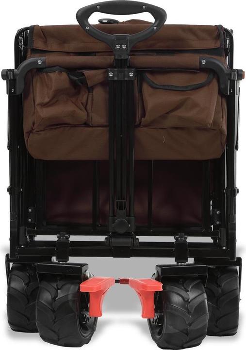 Actual product image Fuxtec Beach handcart FX-CTB800 with UV-protected sun canopy, push handle & interior extension