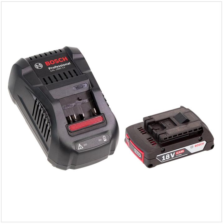 Produktbild Bosch Professional Bosch GBL 18 V-120 Akku Gebläse Laubbläser mit 2x Bosch GBA 18V 2,0 Ah Akku + GAL 1880 CV Ladegerät (Akkubetrieb, Laubsauger)