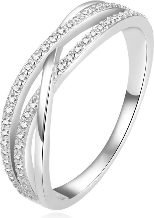 Actual product image Beneto OkozlujícÃ stříbrnÃ½ prsten se zirkony AGG446L - Circuit: 52 mm (L) (52)