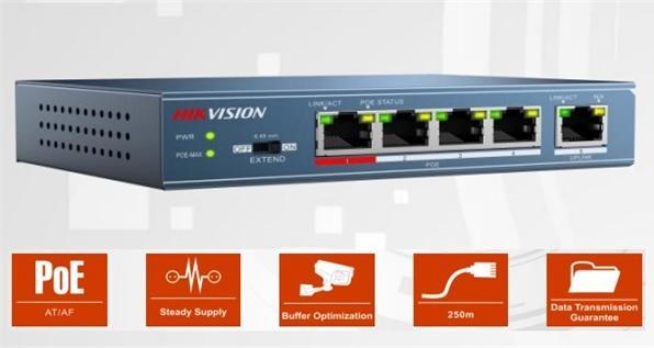 Actual product image Hikvision DS-3E0105P-E(B) (5 ports)