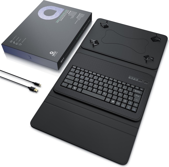 Immagine prodotto Aplic Tastiera Bluetooth per tablet, tastiera con custodia in plastica per tablet da 9-12", attacco (DE, 9" - 12" compresse)