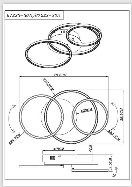 Produktbild Globo Deckenleuchte Kendy Metall matt 1xLED (1500 lm)