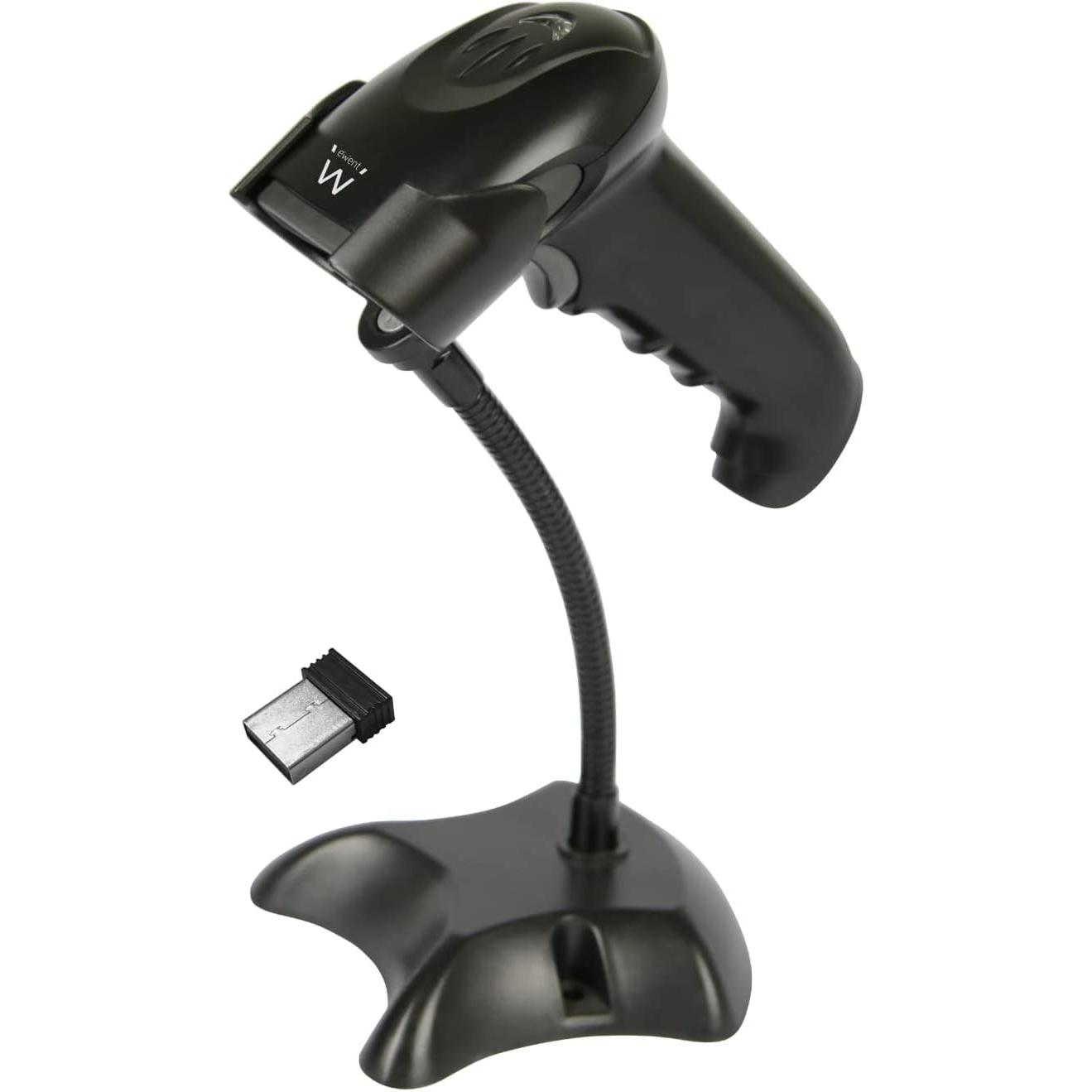 Ewent Lector Codigo De Barras 2d Wireless Negro (Codici a barre 1D, Codici a barre 2D), Lettore codice a barre, Nero
