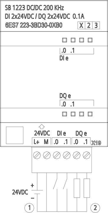 Produktbild Siemens SPS-Modul SB1223 2DI/2DQ 24Vdc 200KHz