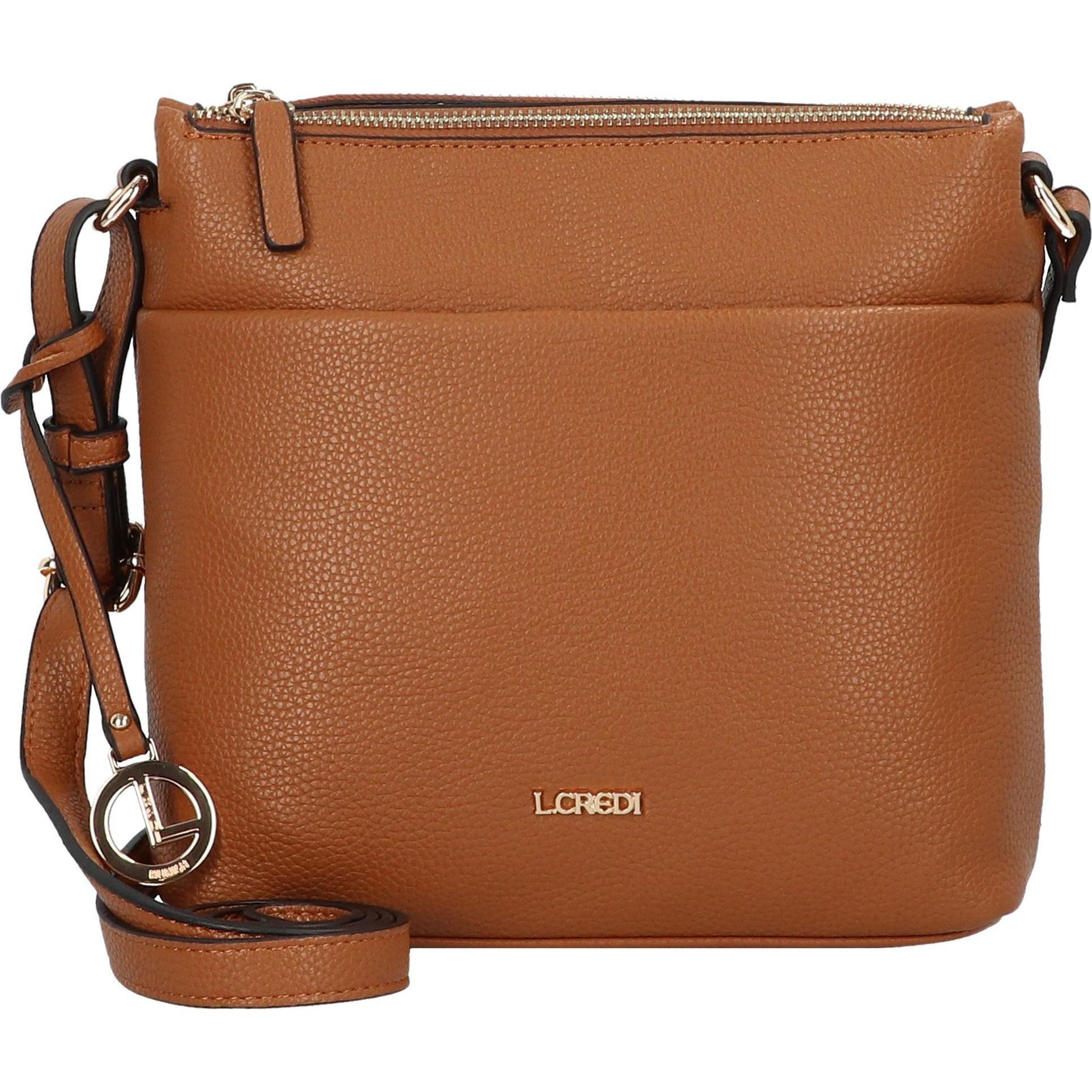L.Credi, Handtasche, Eda Umhängetasche 23 cm, Braun