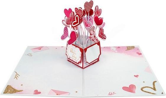 Produktbild MU Classic Pop-Up Valentinstags Glückwunschkarte - Herzen (1 Stk.)